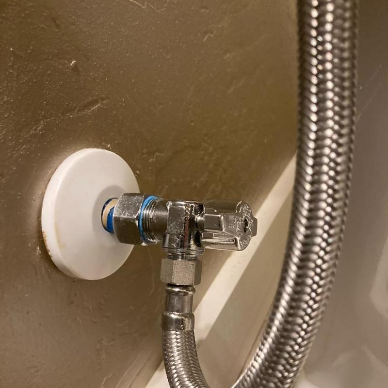 Angle stop valve with braided water supply line