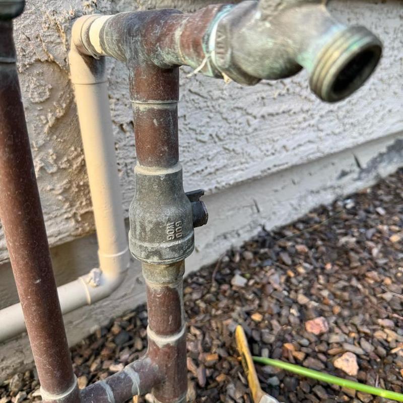 Main ball valve with slip coupling and copper piping