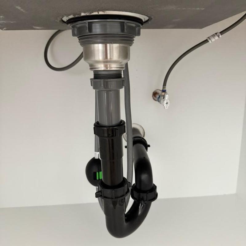 Kitchen sink drain assembly with ABS P-trap and fittings