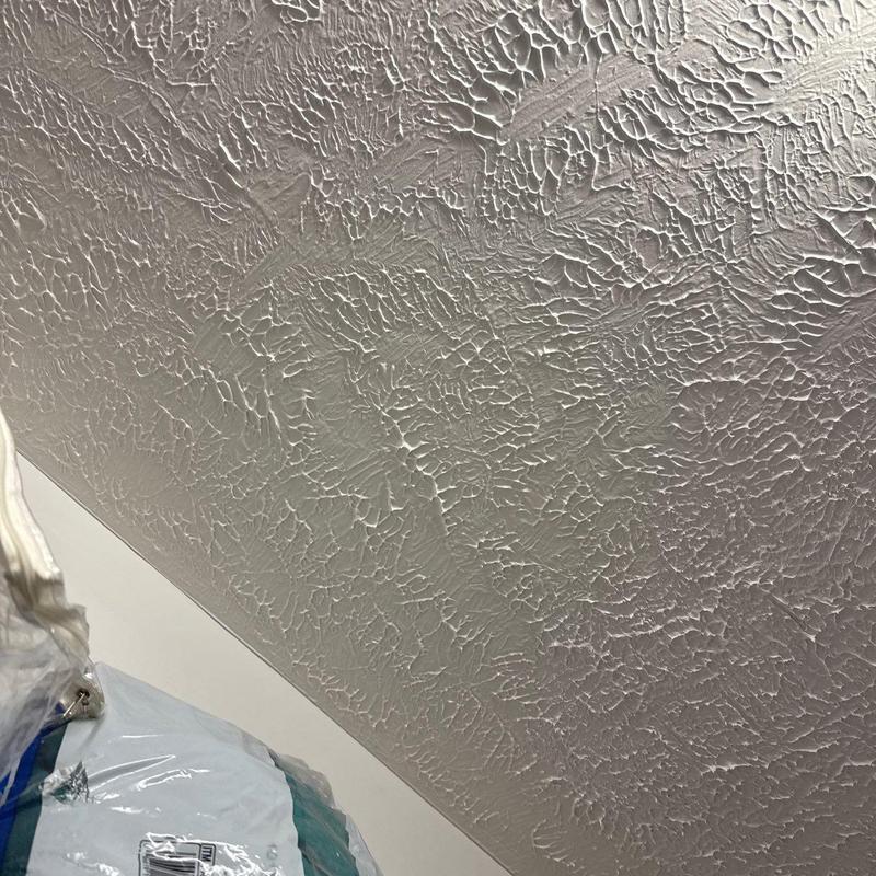 Textured ceiling surface with lighting fixture edge