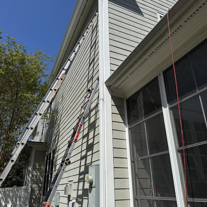 Exterior PVC corner post and rake trim replacement Exterior PVC corner post and rake trim replacement