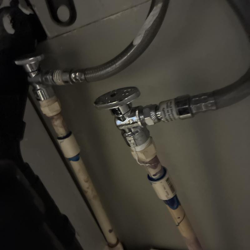 Bathroom faucet supply valves with sediment buildup