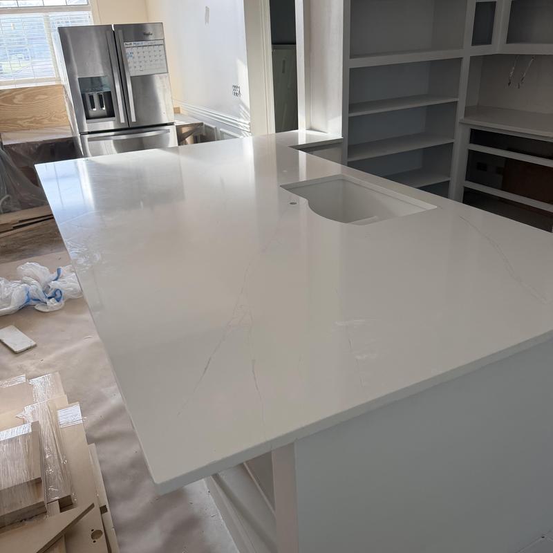 Granite kitchen countertop with sink cutout installation
