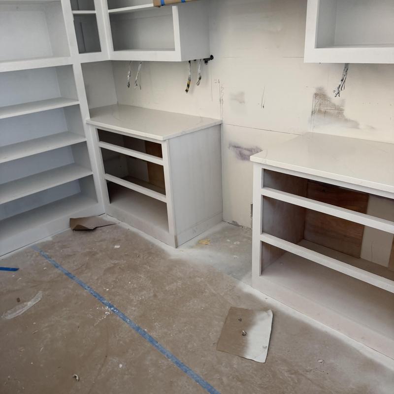 Granite countertops installation in kitchen cabinetry
