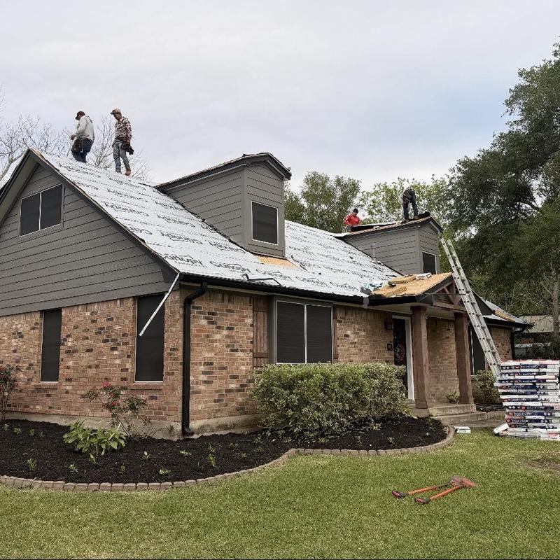 Residential roof underlayment installation in Houston Texas