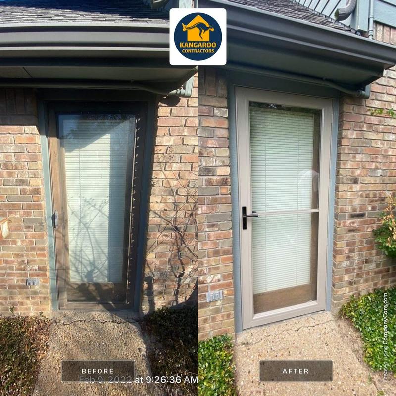 Vinyl storm door with retractable screen installation