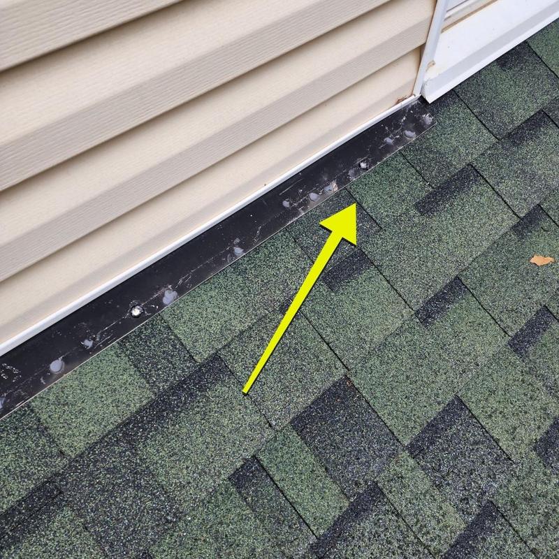 Window flashing and roof shingles with sealant repairs