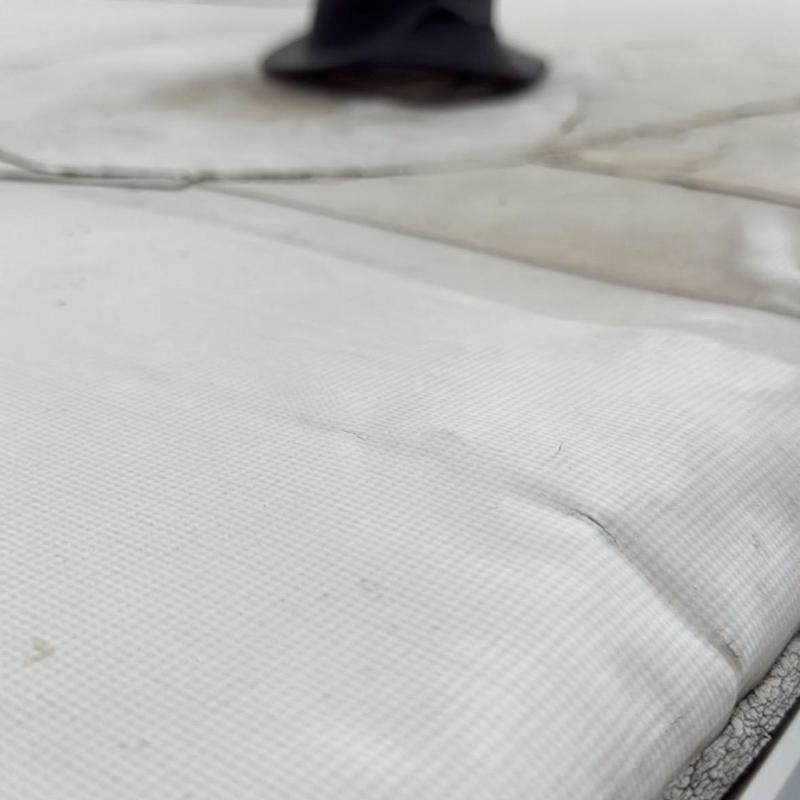 PVC commercial roof membrane with seam detail