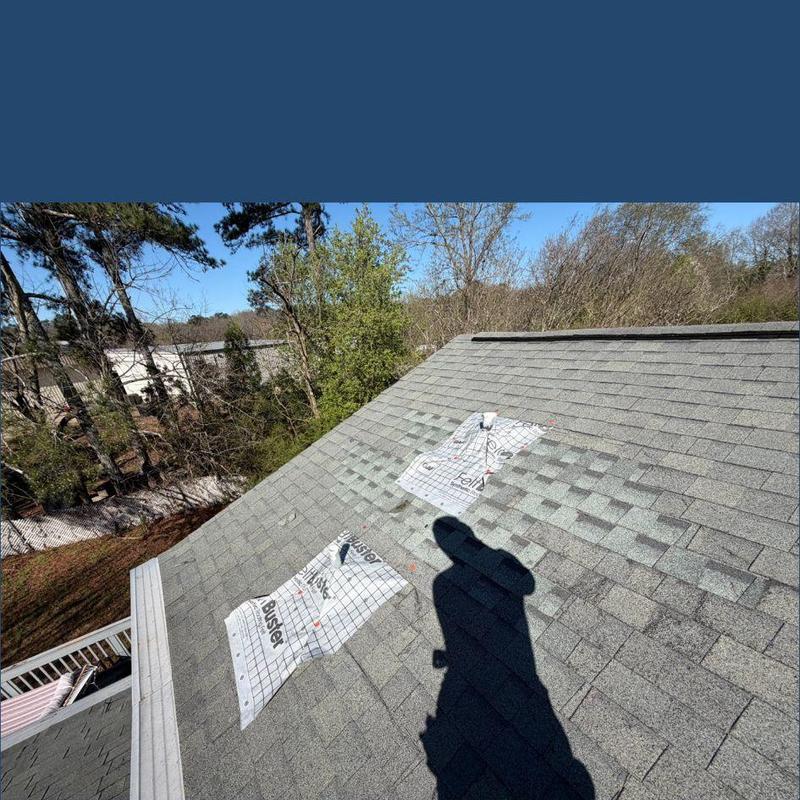 Pipe boots with new underlayment on damaged shingles