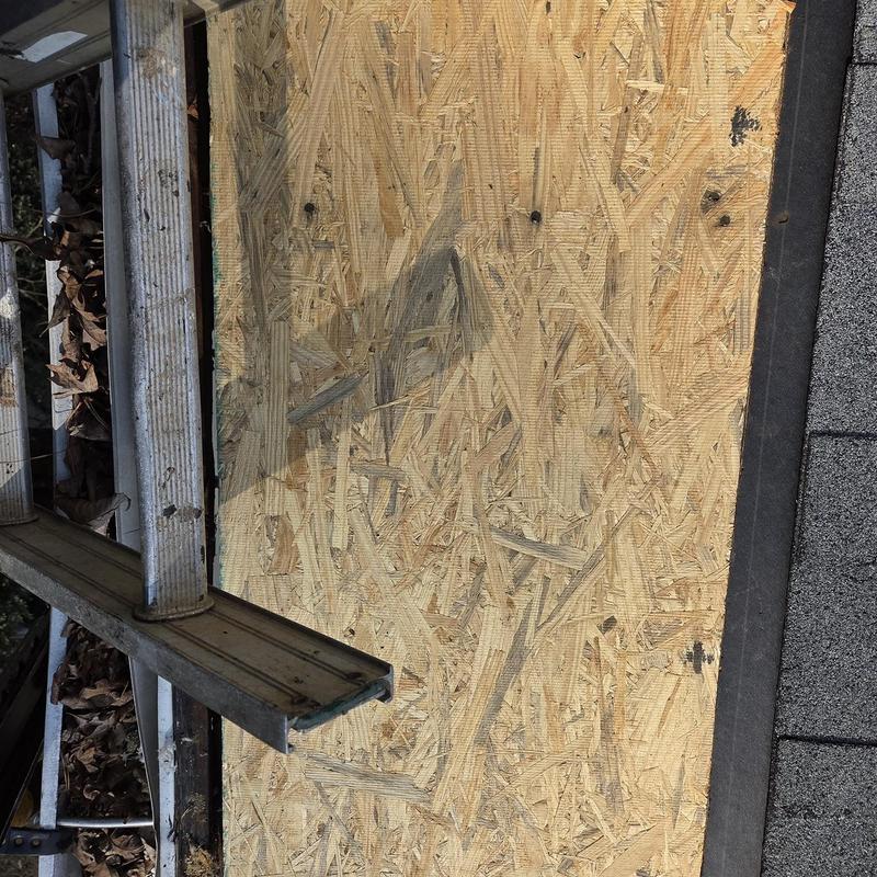 Roof decking replacement with new plywood sheets