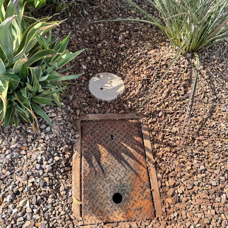 Pressure reducing valve and irrigation box installation area