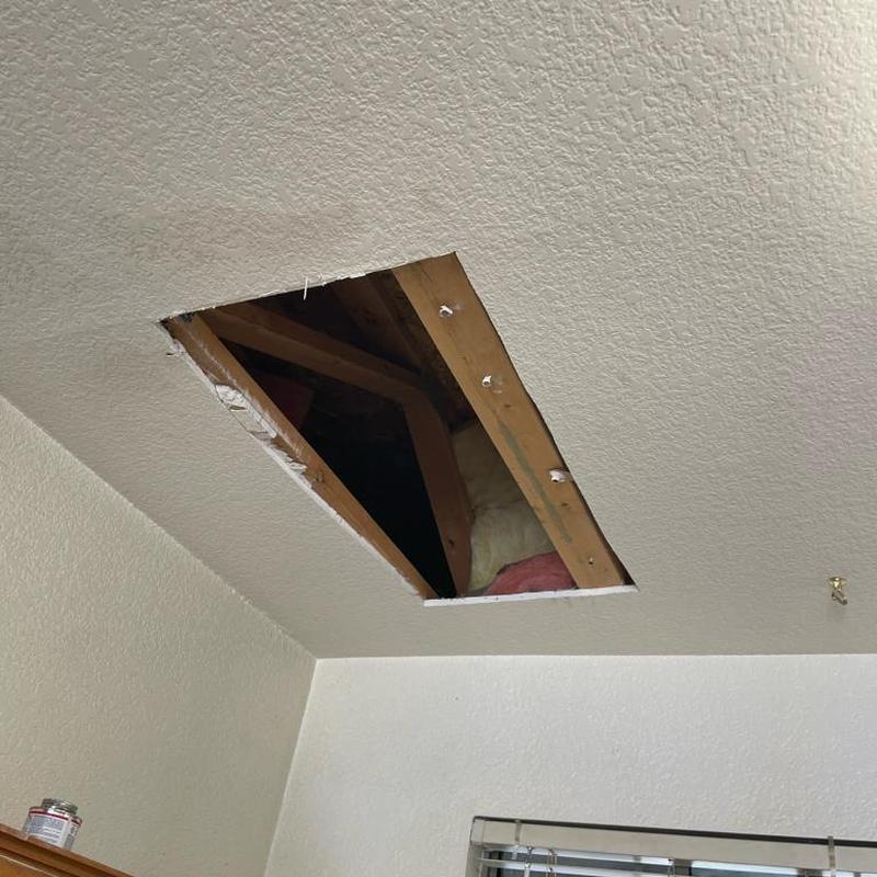 2 inch kitchen ceiling drain line access hole