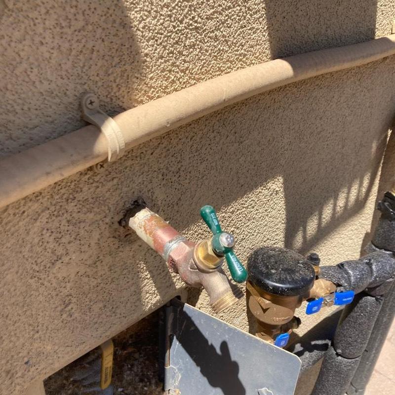 Hose bib and pressure reducing valve with access box