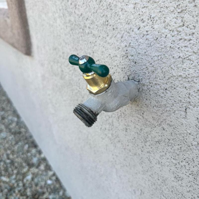 Hose bib handle and stem replacement on stucco wall