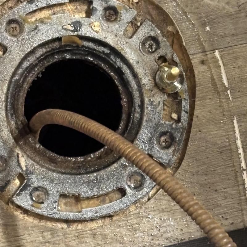 Toilet mainline drain with cable snake removal