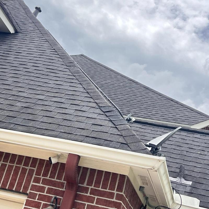 Ridge cap shingles and satellite roof penetration repair