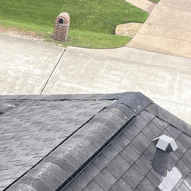 Ridge cap shingles and roof vent flashing repair