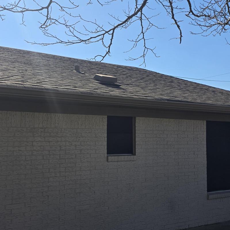 Asphalt shingle roof with hail damage in Terrell TX