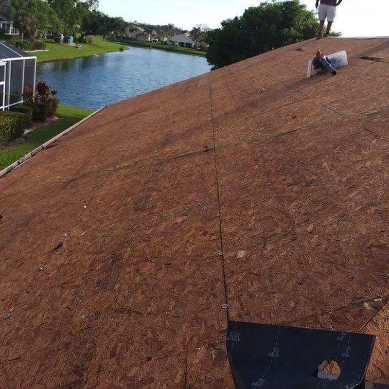 Roof decking installation on residential home