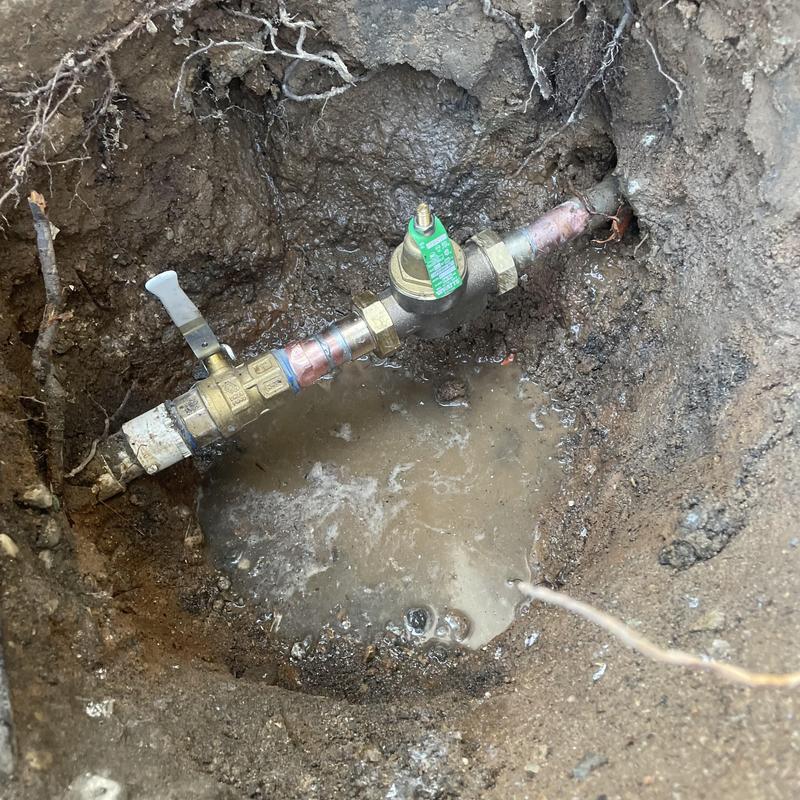 Pressure reducing valve installation in ground