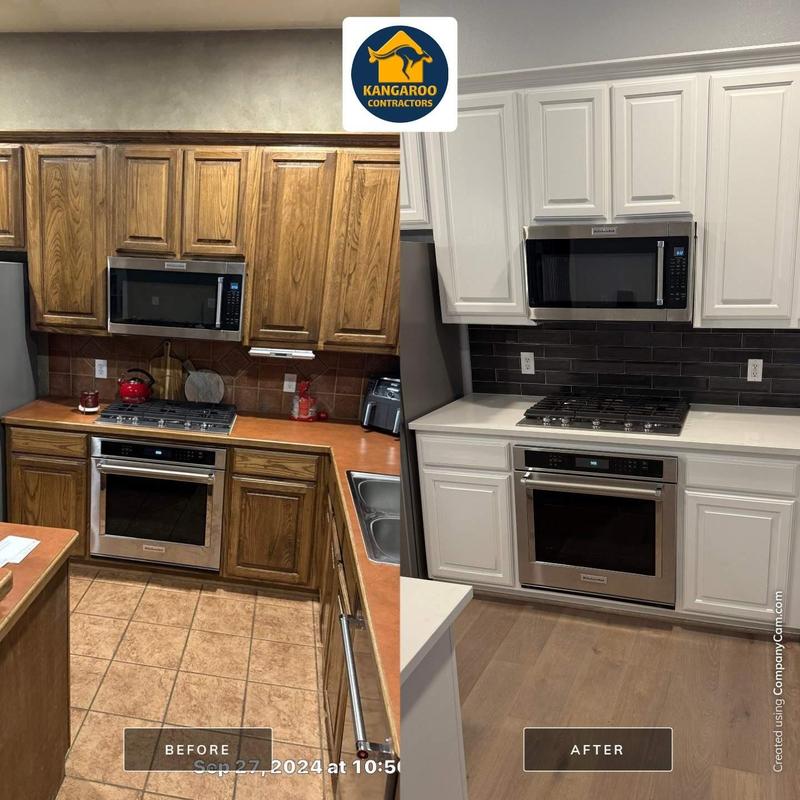 Kitchen cabinets with quartz countertops and tile backsplash upgrade Kitchen cabinets with quartz countertops and tile backsplash upgrade