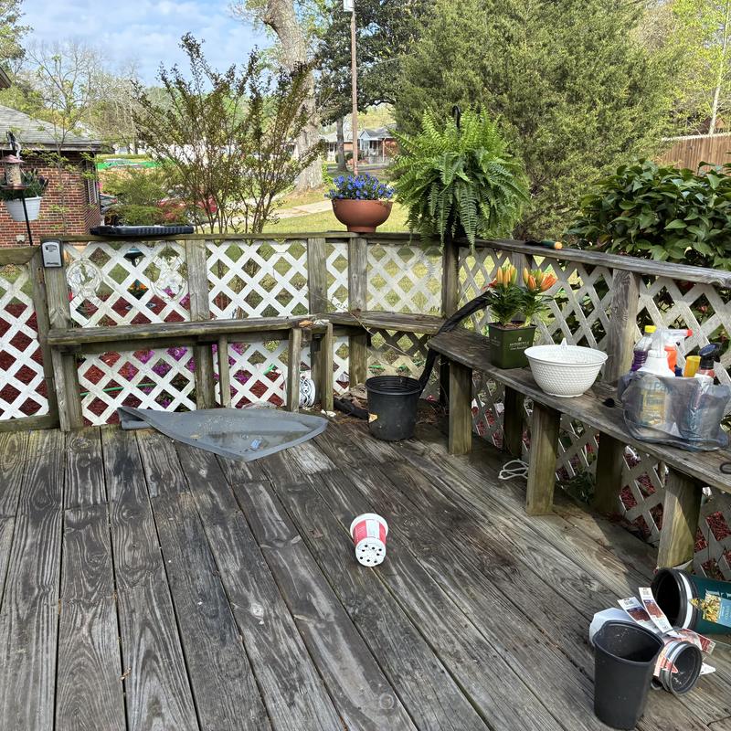 Front porch wooden decking and railing repair needed