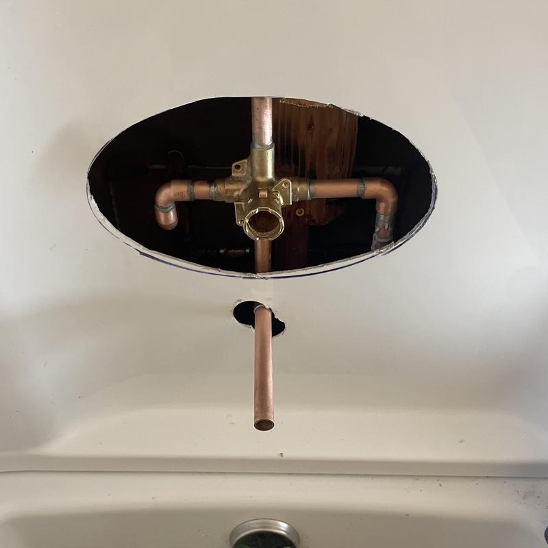 Moen single handle shower valve plumbing installation