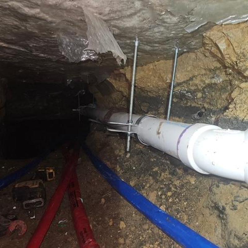 Water line replacement with new PVC pipes underground