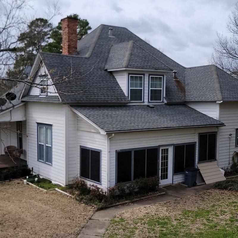 Asphalt shingle roof with hail damage in Terrell TX