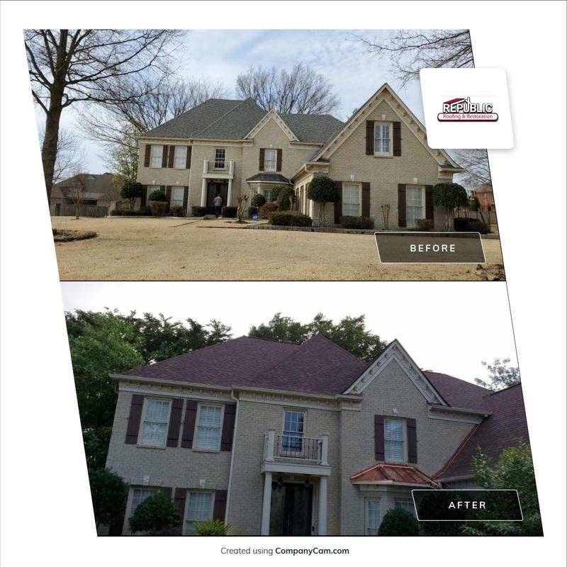 Standing seam copper bay window installation before and after