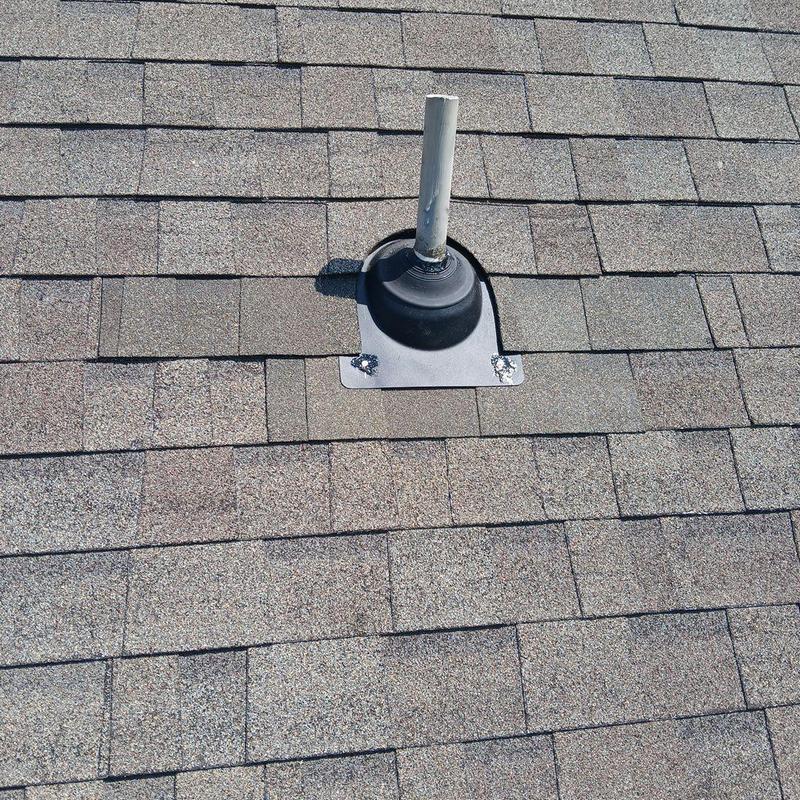 Neoprene pipe boot with new flashing and shingles