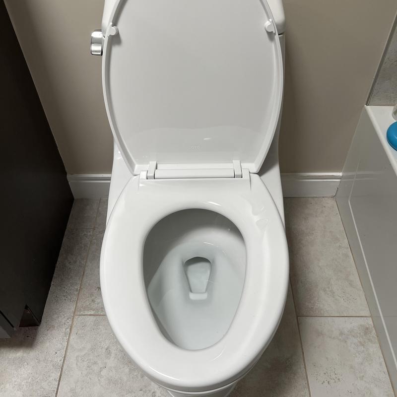 Toto toilet installation with new bolts and supply line
