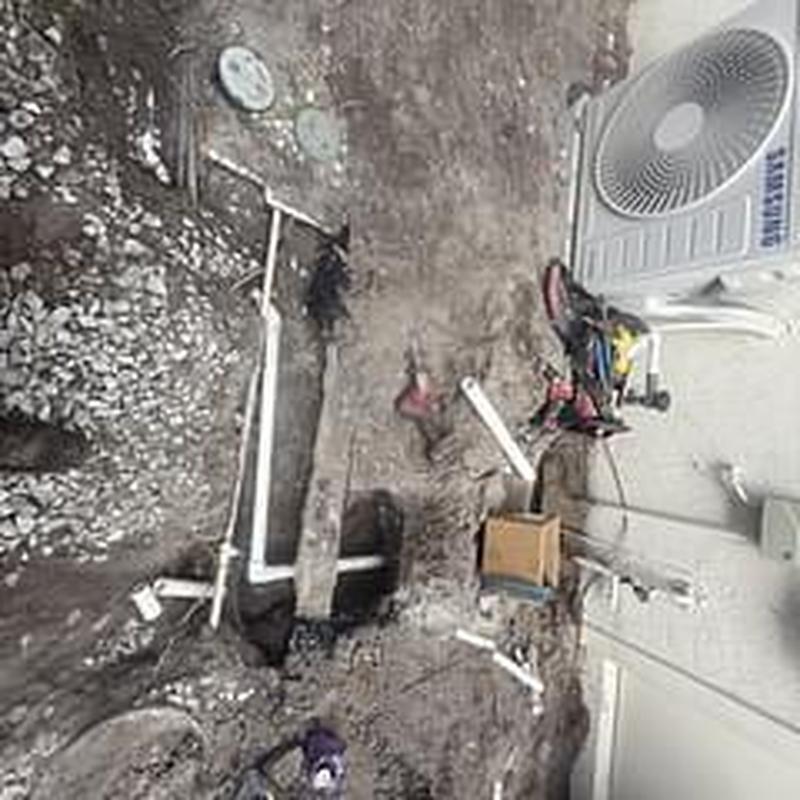 Schedule 40 PVC water line trench installation and connections