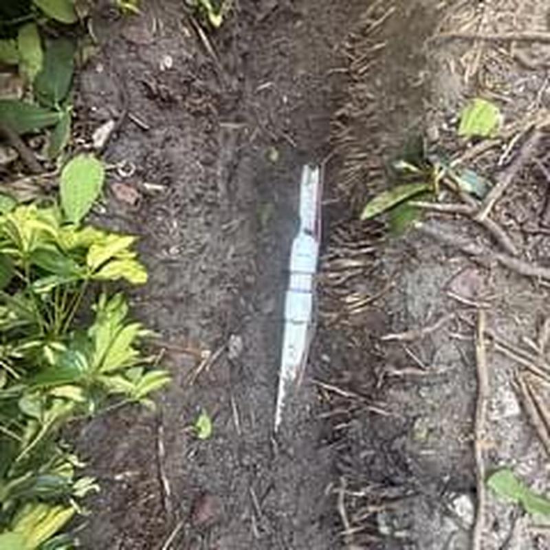 Schedule 40 PVC water pipe with fittings in ground trench