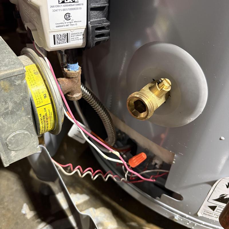 Natural gas water heater power vent valve and wiring Natural gas water heater power vent valve and wiring