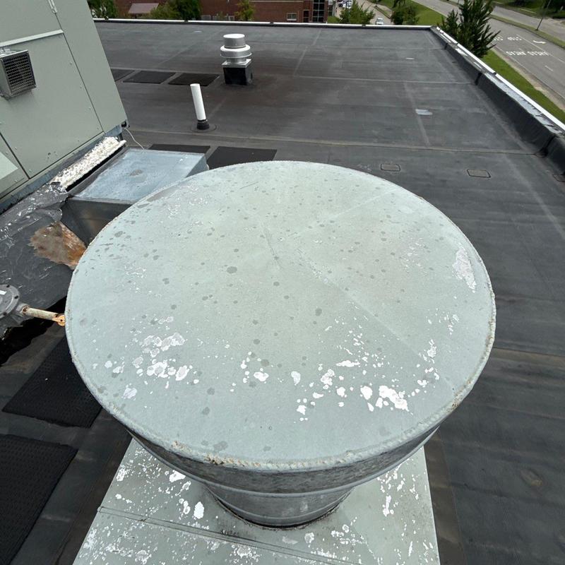 Commercial roof ventilation cap with surface wear