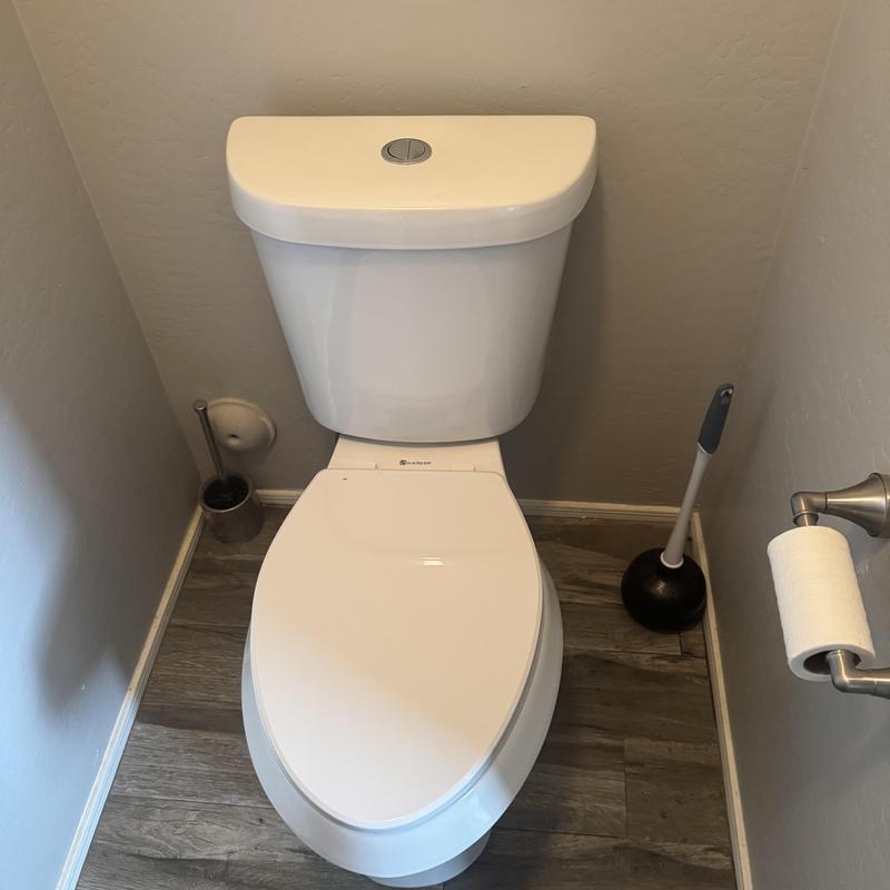 Glacier Bay toilet installed in master bathroom nook