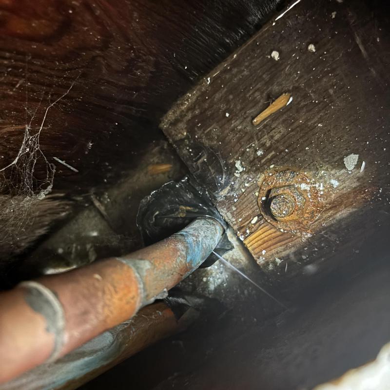 Copper hot water pipe leak inside wall cavity Copper hot water pipe leak inside wall cavity