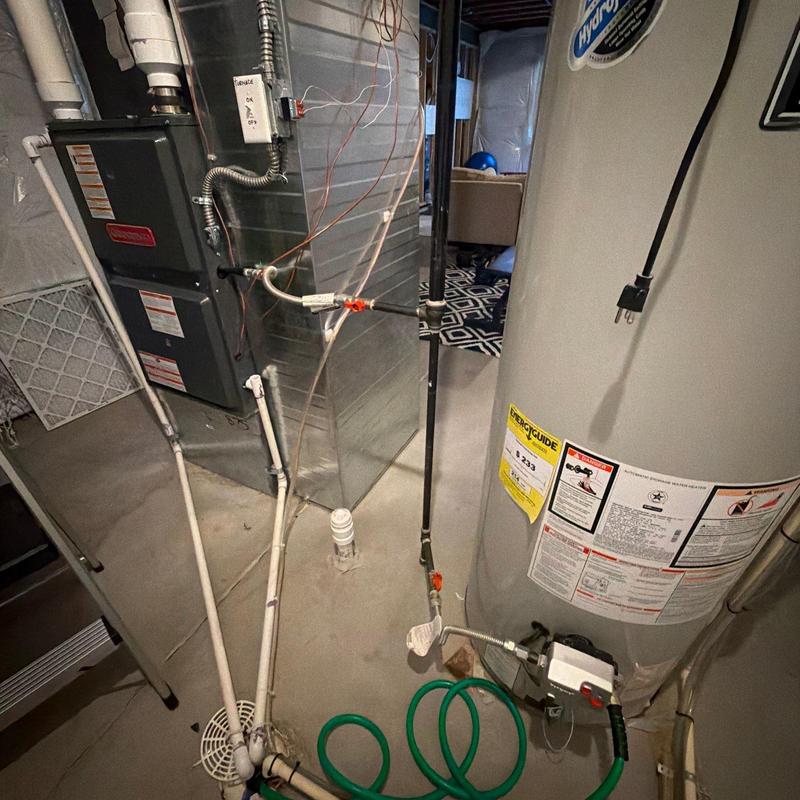 Power vent water heater with flush and sensor check