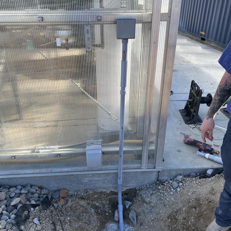 1 inch underground PVC conduit with outdoor junction box 1 inch underground PVC conduit with outdoor junction box