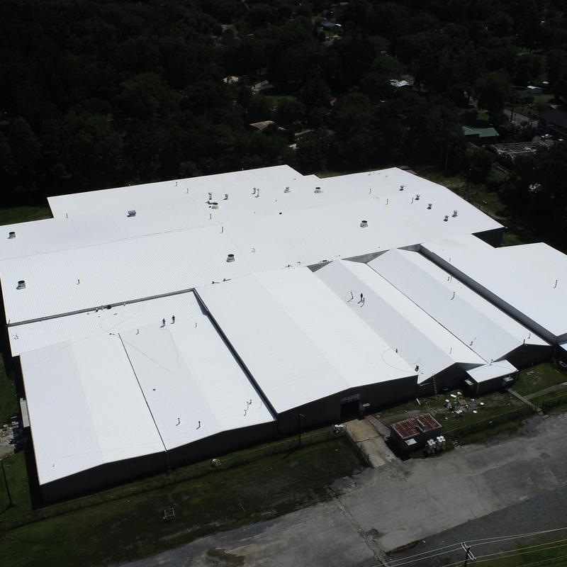 Acrylic coated industrial metal roof restoration Acrylic coated industrial metal roof restoration