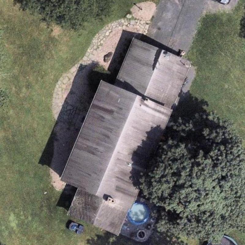 Asphalt shingle roof condition inspection from above Asphalt shingle roof condition inspection from above