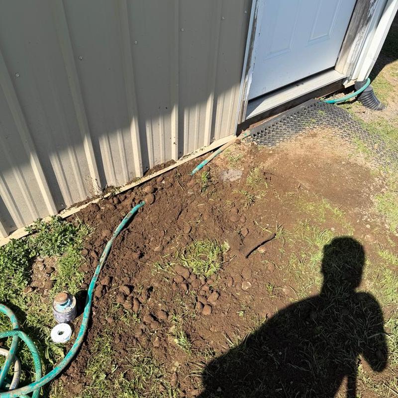 Water line excavation with hydrant disconnection