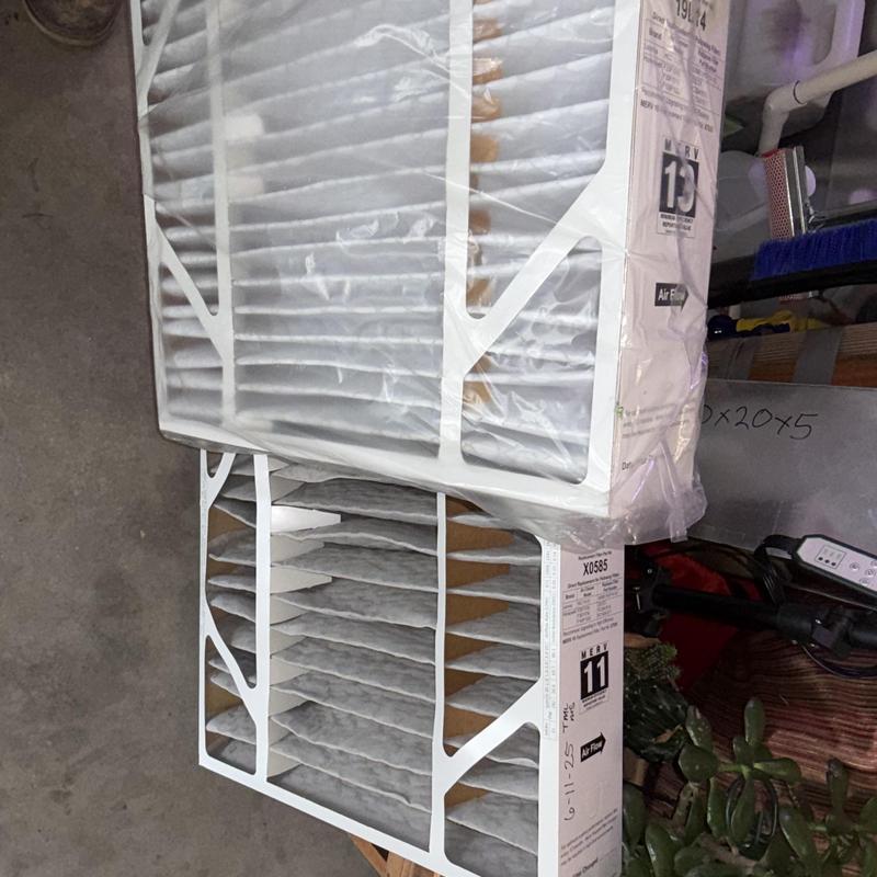 MERV 13 and MERV 11 air filters for HVAC system