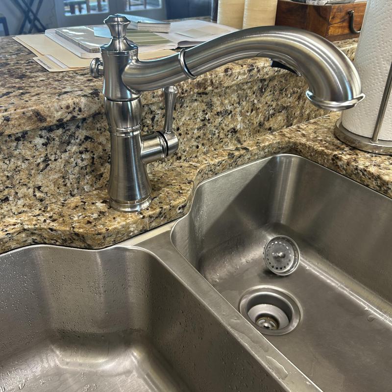 Kitchen faucet and double stainless steel sink installation