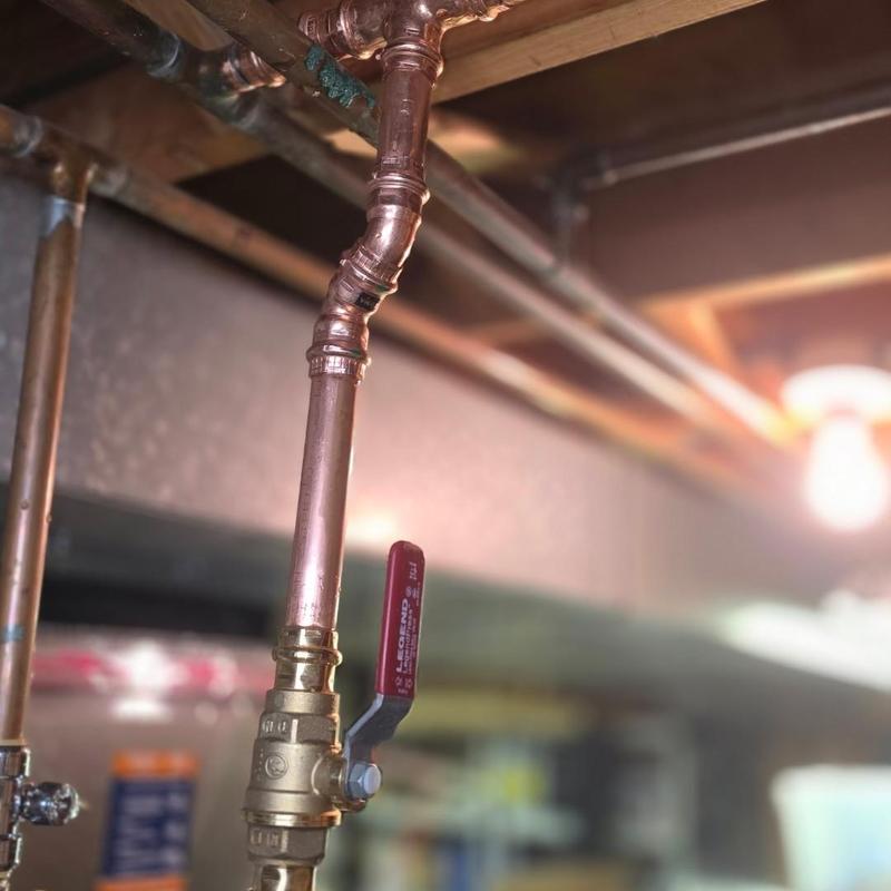 Copper water line with gate valve replacement