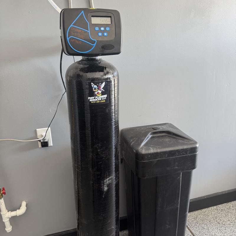 48K water softener with control valve and brine tank 48K water softener with control valve and brine tank