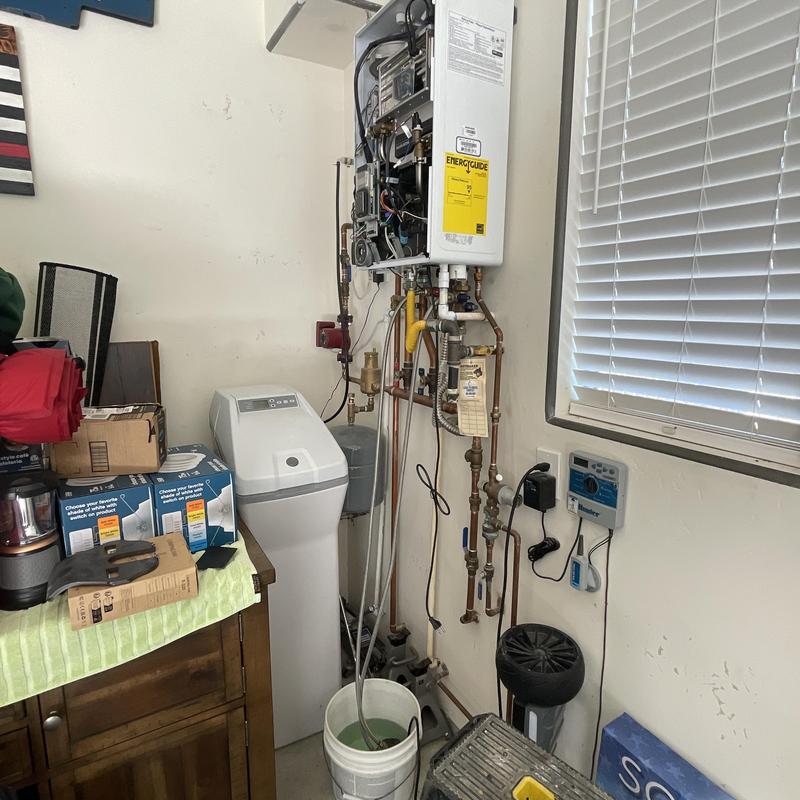 Tankless water heater cleaning with reverse osmosis filters