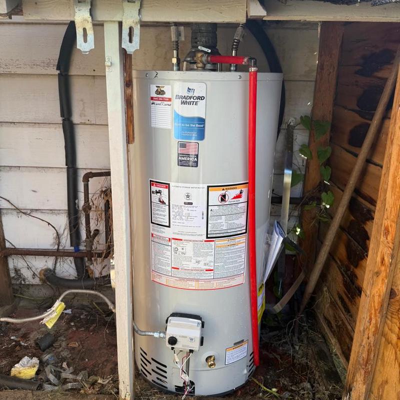 Bradford White natural gas water heater installation