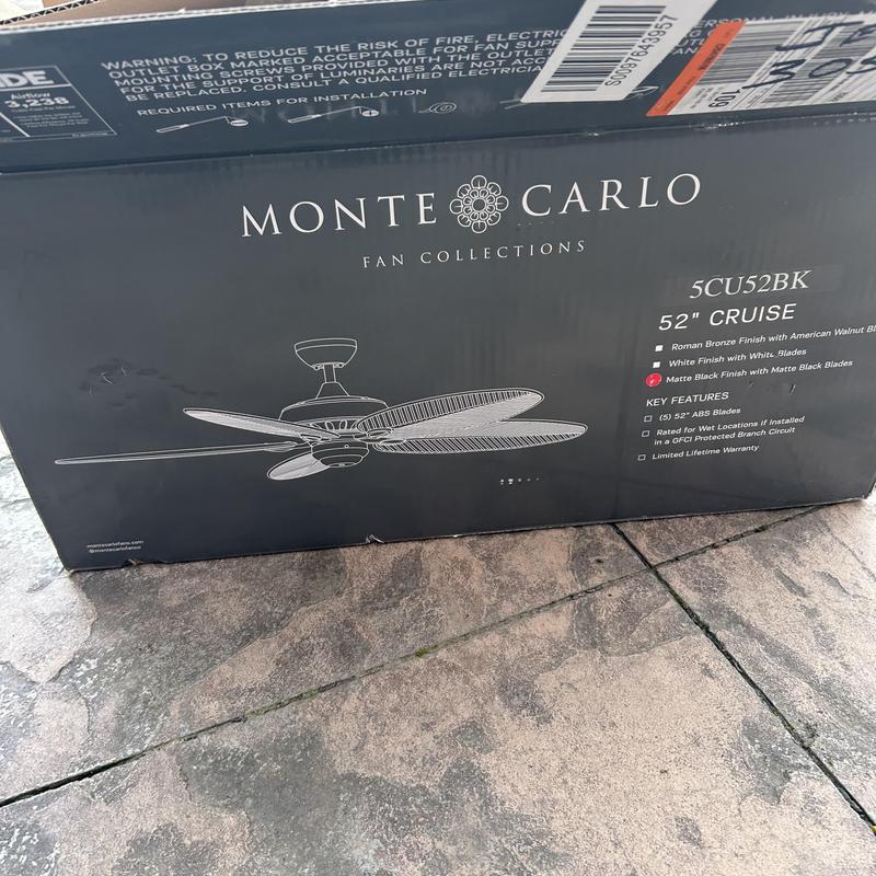 Exterior ceiling fan box for 52" Monte Carlo Cruise fan